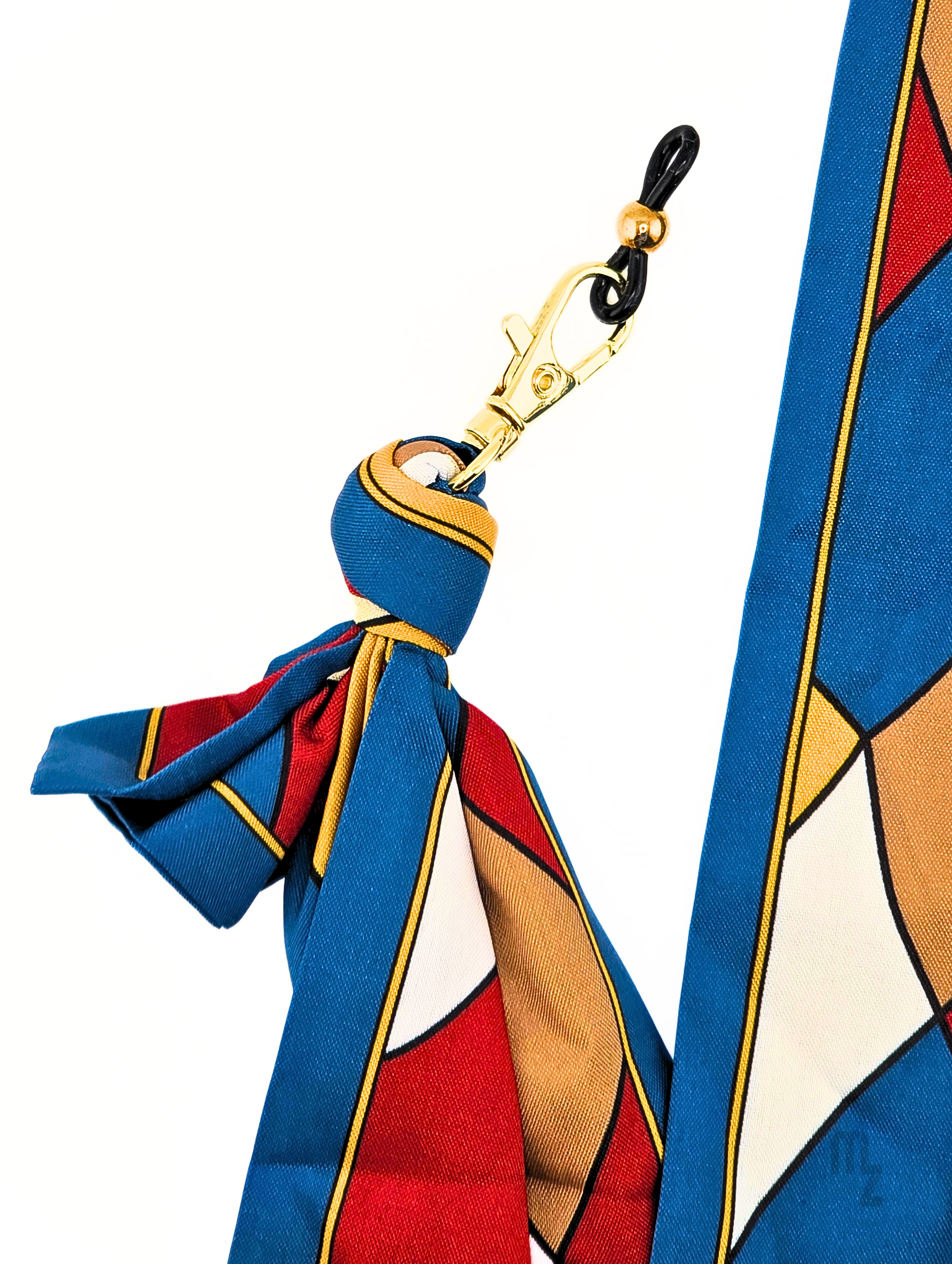 Seiden-Brillenkette Arlecchino – edle, mehrfarbige Seide im Premiumstil.