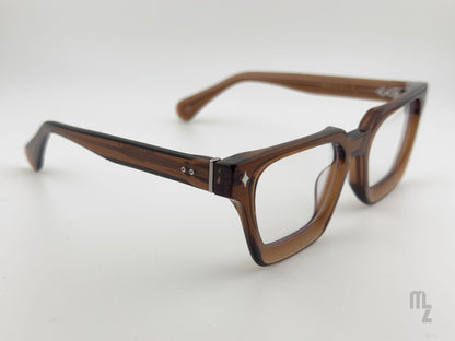 Fuego Amber Seitenansicht eckige Acetat Blaulichtfilterbrille cooles Design für Gaming und Zocken. Vielseitige Nutzungsmöglichkeit:
Gamingbrille, Mode-Brille,  Antiblaulichtfilter, minimalistisch usw.