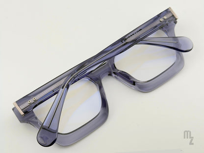 Fuego Arctic Grey Rückansicht eckige Acetat Blaulichtfilterbrille für stylischen Look auf der Arbeit und im Alltag