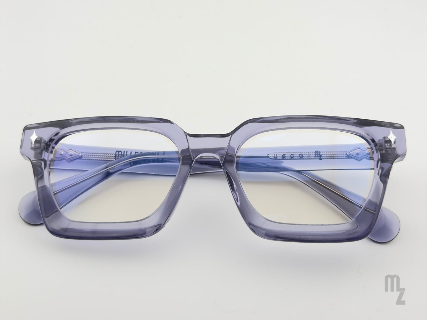 Fuego Arctic Grey Front eckige Acetat Blaulichtfilterbrille für Erwachsene und Jugendliche