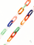 Lumière Chain - Brillenkette mit großen bunten Acetat-Gliedern im luxuriösen Design
