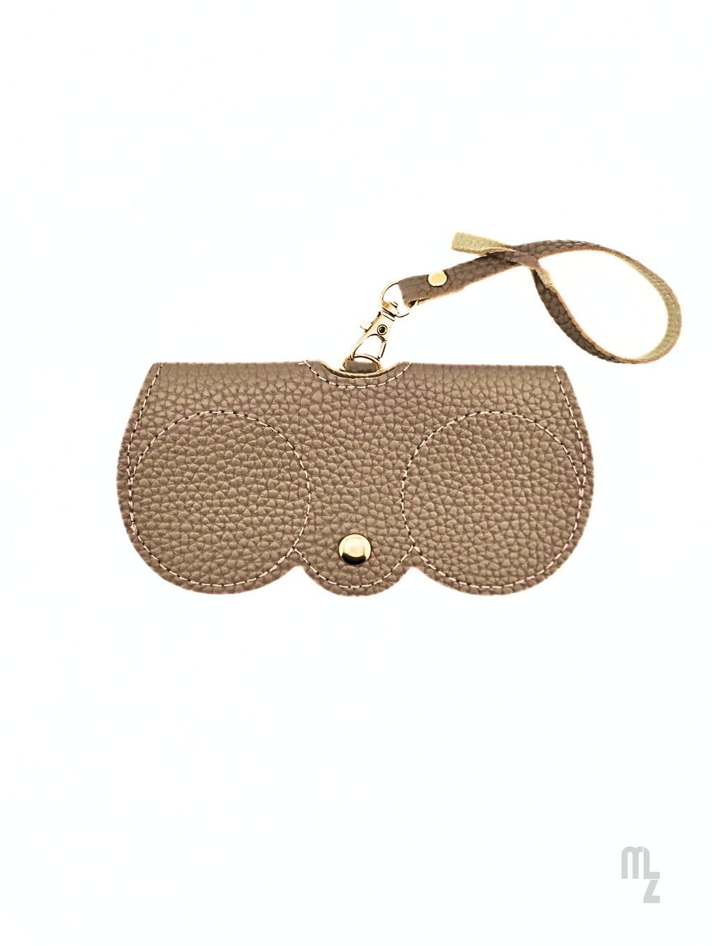 Taupefarbenes Brillenetui mit edlem Clip – italienisches Design von Millennialz.